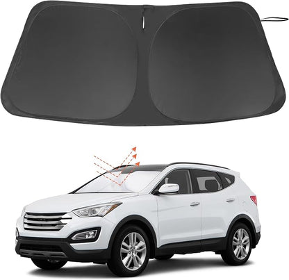 Windshield Sun Shade for 2013-2018 Hyundai Santa Fe Accessories | Full covered, Foldable & Durable, Block UV Rays, Reduce Heat, Easy to install, Keep Car Cooler by LHFLIVE
