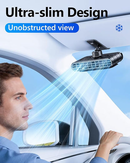 Car Clip on Fan for Sun Visor, 3000mAh Rechargeable Battery Powered Usb Fans That Blow Cold Air, Portable Car Cooling Fan for Cars without Ac, for Vehicle, Van, Suv, Rv, Truck, Black - Image 3