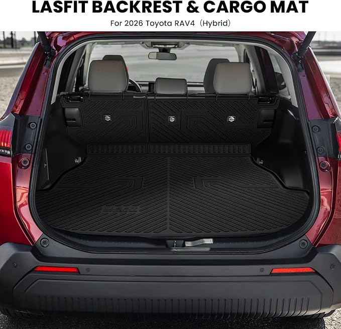 LASFIT Cargo Trunk Mat for Toyota RAV4 2026 Hybrid (Not Fit Plug-in Hybrid) | Fit for Cargo with Subwoofer,100% TPE All Weather Custom Fit Rear Cargo Liner Automotive Accessories Black - Image 4