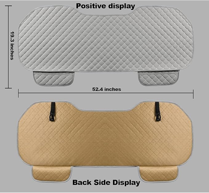 Car Seat Covers Gray Universal Car Seat Cushion, Rear Bench Seat Protective Mat pad for Car Truck SUV and Baby Skin-Friendly (Gray-Rear) - Image 3
