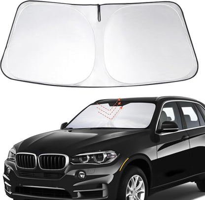 Windshield Sun Shade Sunshade for 2014-2017 2018 BMW X5 | Full covered for windshield, Foldable & Durable, Block UV Rays, Reduce Heat, Easy to install, Keeps Car Cooler by LHFLIVE