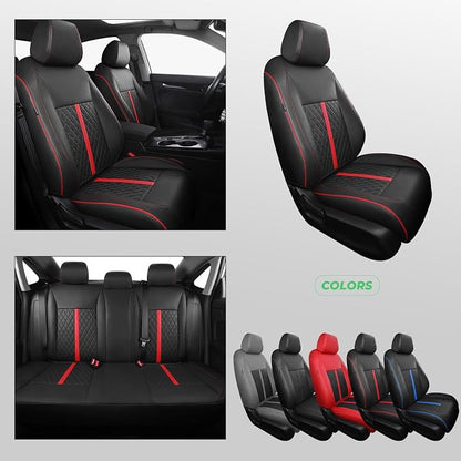 RIDEPOSH Custom Fit Seat Covers for Honda Civic 2022-2026 | Sedan LX 2022-2026, Sport 2022-2024, Faux Leather, Solid Bench Rear, No Rear Armrest, Waterproof, Airbag Compatible, Full Set - Image 8