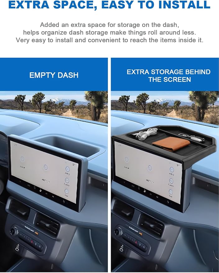 CDEFG for 2026 Ford Maverick Dashboard Storage Tray - Behind Screen Organizer Box 13.2-Inch Screen Dash Tray for 2025 2026 Ford Maverick Truck Accessories - Image 3