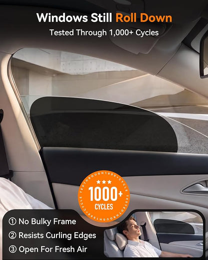 4 Pack Car Side Window Sun Shades, Static Cling for Baby Kids and Families | Broader rear-passenger coverage helps reduce glare and heat buildup during school pickup, daily commutes, and road trips - Image 3