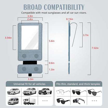 Magnetic 2-in-1 Sunglass & Photo Holder for Car Visor, Leather Anti-Slip No-Fall No-Slide, Fits SUV Truck RV - Image 5