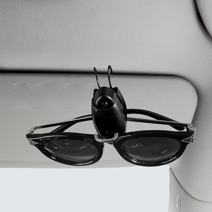 5 PCS Car Sun Visor Clips, Compact Auto Sunshade Sunglasses Clip Ticket Card Holder, Universal Sun Visor Organizer Eyeglasses Mount for Most Vehicles (Black) - Image 4