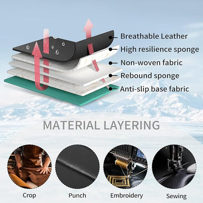 Fit Highlander Car Seat Covers for Toyota Highlander 2007-2025 2026 -Premium Leather, Waterproof，Breathable，All-Weather Seat Cushion Protecto & Airbag Compatible, 2 Front Seat Black - Image 8