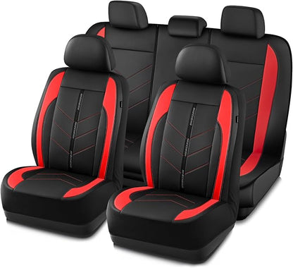 Skechers Car Seat Covers,Luxury Faux Leather Seat Covers,Waterproof Anti Slip Car Seat ProtectorFull Set,Car Accessories Airbag Universal Fit for Most Cars,Vans,Trucks,SUV,Red by Unknown