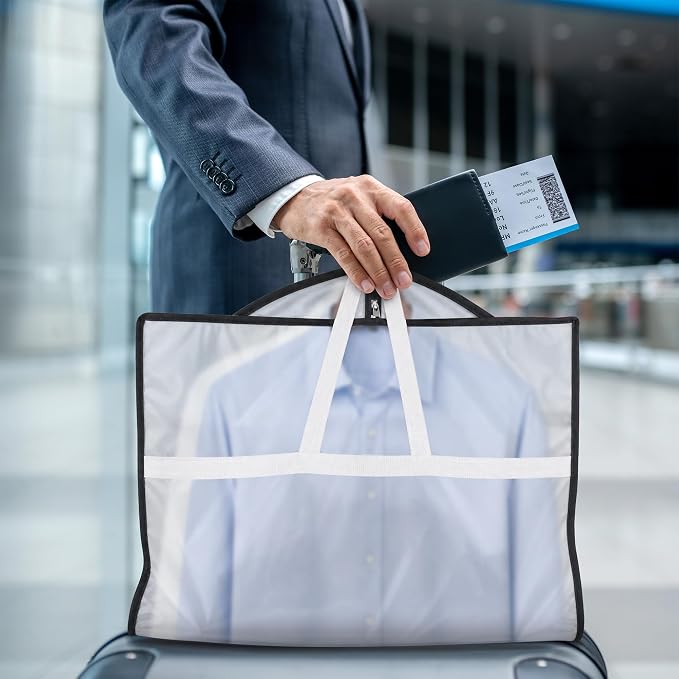 Lazebox 43" Travel Garment Bag with Accessories Zipper Pocket, Heavy Duty Suit Bag for Suits, Tuxedos, Dresses, Coats - Image 8