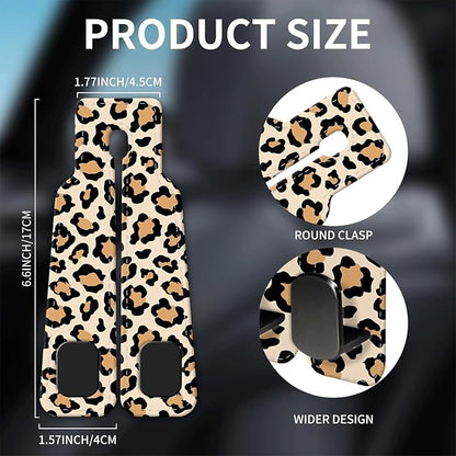 Car Seat Headrest Hook, Universal Leather Cute Hanger Holder Hook, Storage Organizer Interior Accessories for Purse Bags Handbag Luxury Yellow Leopard - Image 5