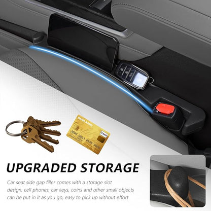 3 in 1 Car Seat Gap Filler Organizer,2PCS Multifunctional Car Seat Gap Plug with Storage Slot & Hook Function,Anti-Drop Cars Gaps Seats Filler Cars Clutter Catcher for SUVs Trucks (Black) - Image 6