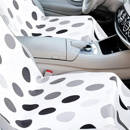 Hahafelt 2 Pack Car Seat Towel Cover with Storage Bag, Black and Gray Dots | 63 x 32 in Car Towel Seat Cover Non Slip Waterproof, Gym Workout Swimming Running, Machine Washable Sweat Absorbent Protector - Image 4
