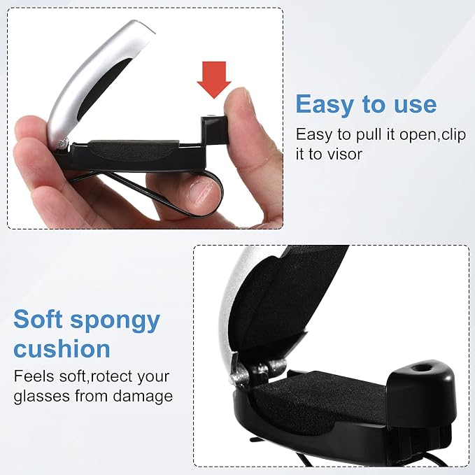 Frienda 5 Pcs Car Sun Visor Clip Sunglasses Holder,Stylish Color | Visor Clips for Eyeglasses, Securely Holds Glasses, Ticket Card Holder, Metal Shell Spring Clip, For Women Men Drivers - Image 3