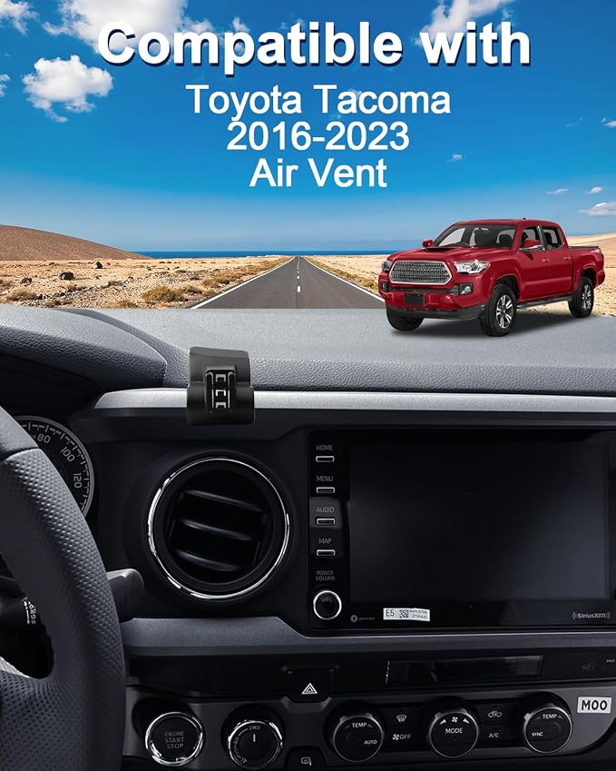 PZK Car Phone Holder for Toyota Tacoma 2016-2023 Accessories Custom Vent | 3rd Gen Tacoma Magnetic Car Phone Mount with Magsafe 360° Rotation Hands Free Phone Stand for All 4.0-7.0‘’ Smartphone - Image 2