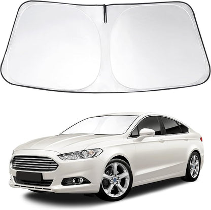 Windshield Sun Shade Sunshade for 2013-2020 2021 Ford Fusion | Full covered for windshield, Foldable & Durable, Block UV Rays, Reduce Heat, Easy to install, Keeps Car Cooler by LHFLIVE