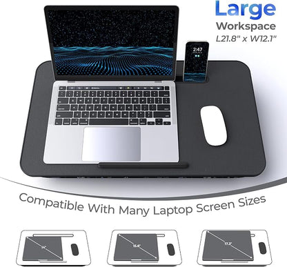 Lap Desk – L.DOCTOR Cushioned Lap Desks, Portable Laptop Desk for Bed, Couch & Floor, Washable Cushion, Built-in Phone & Tablet Slot, Fits 17.3" Laptop – Working, Writing, Gaming – Large, Gaming Accs - Image 4