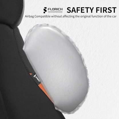 Seat Covers, Car Seat Covers Front Seat, Black&Brown Seat Covers for Cars 2 Seats, Breathable Car Seat Protector, Front Car Seat Cushion, Automotive Seat Covers Universal Fit for Most Cars SUV Trucks - Image 5