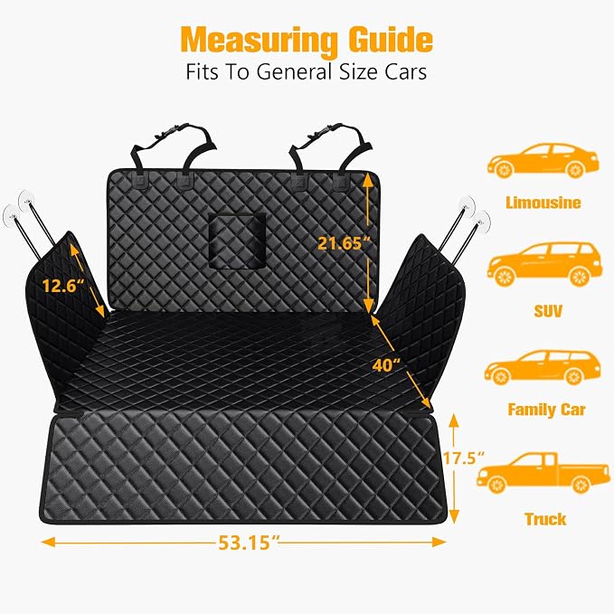 SUV Cargo Liner for Dogs, PU Leather Trunk Cover with Bumper Flap | Waterproof Pet Cargo Cover with Side Flaps, Dog Car Seat Cover with Non-Slip Mat Prevents Scratches, Pet Hair, Mud, and Dirt - Image 3