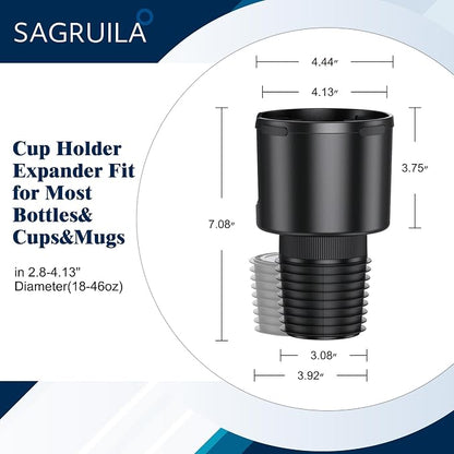 Quick-Install Car Cup Holder Expander, Space-Saving Cup Holder for Car with Offset Design, Non-Slip Large Water Bottle Holder Expander, Compatible with Owala, Stanley, Yeti Cups (24oz to 64oz) - Image 8