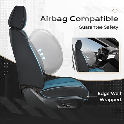 Coverado Car Seat Covers, Seat Covers for Cars, Waterproof Leather Auto Seat Protectors, Leather Car Seat Cushion, Car Interiors Accessories Universal Fit for Most Cars - Image 4