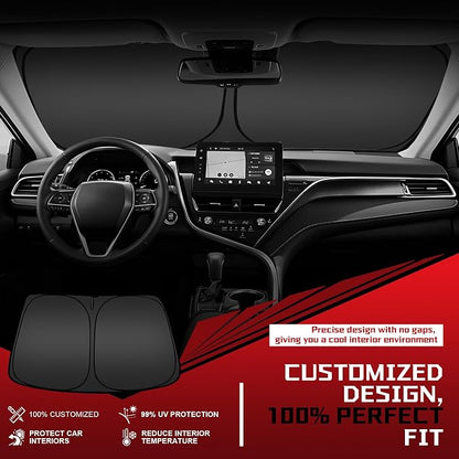 Windshield Sun Shade for 2019-2026 Le-xus ES250 ES300h ES350 ES500e 350e | 350h Foldable Sun Sunshade for Car Front Window Blocks UV Rays and Heat Automotive Interior Protector Custom Fit Accessories - Image 2