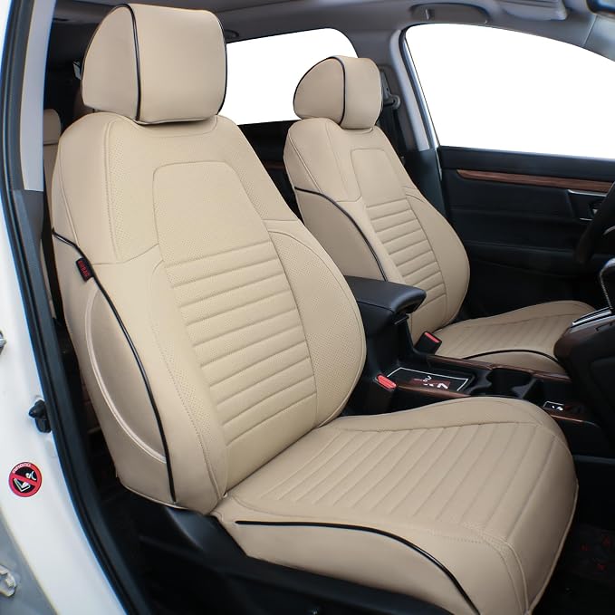 EKR Accord Seat Covers Full Set Custom for Honda Accord LX,LX-P,EX,EX-L,SE 2008-2012 & EX-L,LX-S 2011 2012,Automotive Truck Seat Covers for Car SUV,Waterproof Seat Protectors -Faux Leather(Beige) by EKR