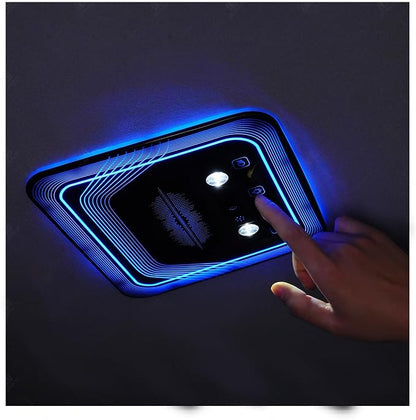 Universal Car Rear Dome Light Replacement,Adjustable LED Ceiling Lamps Assembly w/Touch Screen,Car RV Interior Lighting w/Door Trigger Switch,Over-Head Roof Ambient Light,RGB (Ripple Style) by AMSPRAC