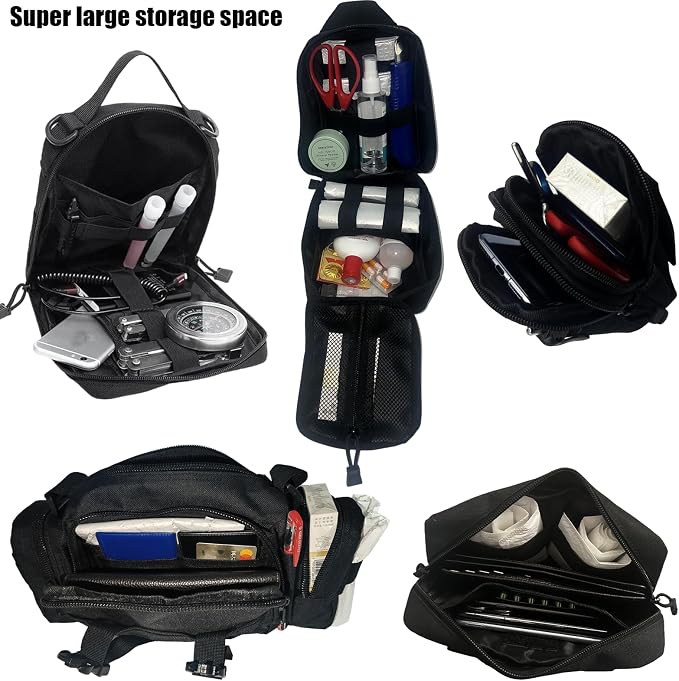 7 PACK Tactical Seat back organizer Truck organizer With 6 Detachable Pouches Universal For Car Truck Ford Jeep Military-Grade Heavier Panels With Multi-functional Packs (2 Set Black) - Image 4