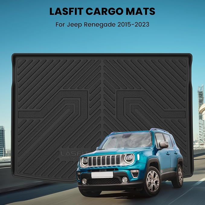 LASFIT Cargo Mat for Jeep Renegade 2015-2023 | All Weather, TPE, Custom Fit Accessories, Trunk Mat, Cargo Liner, Black - Image 8