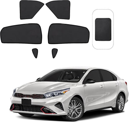 Front Side Half Window Shade Foldable Custom Fit for Kia Forte 2019-2023 Car Window Shades for Side Window Sun Shade UV Protection Heat Insulation for Camping Sleeping 6PCS by FannycCargoCover