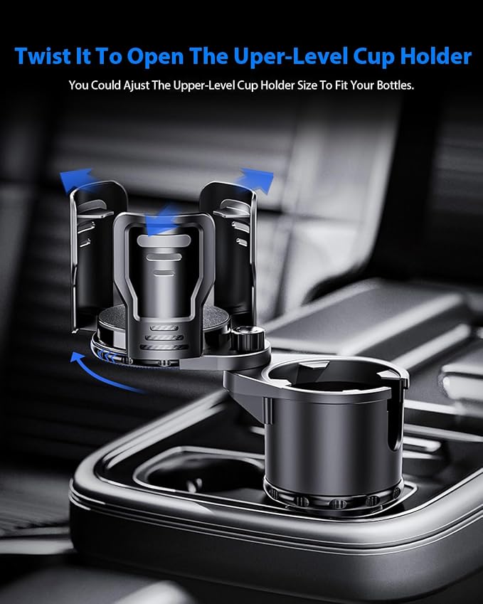 Cup Holder Expander for car 2 in 1 Multifunctional Car Cup Holder Extender Adapter with Adjustable Base Compatible with Hydro Flask,Yeti, Nalgene,32/40 oz Large Bottles Drinks Mugs,Bigcup-Small - Image 6
