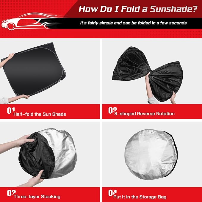 ARISMOTOR Windshield Sun Shade for Dodge RAM ProMaster 1500 2500 2014-2026 | 3500, Custom Fit, Foldable, Front Window Sunshade Sun Visor Protector, Block UV Rays, Keep Car Cooler - Image 4
