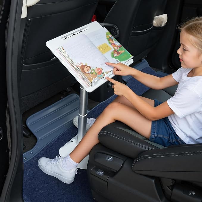 Car Seat Tray Table, Height Adjustable Travel Tray for Kids/Adults, Car Lap Desk for Laptop Computer Tablet Book, Front Passenger/Rear Seat Food Eating, Essentials Accessories for Long Trips - Image 9