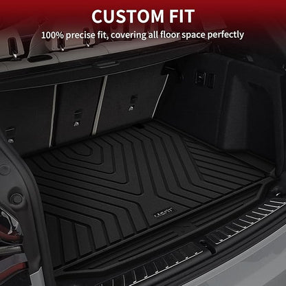 LASFIT Cargo Mats for BMW X3 Gas 2018-2024 30i/M/M40i/M | Without Spare Tire, Not Fit X3 30e or Luggage Compartment Package, All Weather TPE Custom Fit Trunk Liner, Black - Image 3