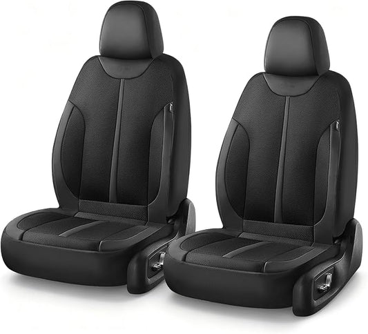 Seat Covers, Car Seat Covers Front Seat, Black Seat Covers for Cars 2 Seats, Breathable Car Seat Protector, Front Car Seat Cushion, Automotive Seat Covers Universal Fit for Most Cars SUV Trucks by FLORICH