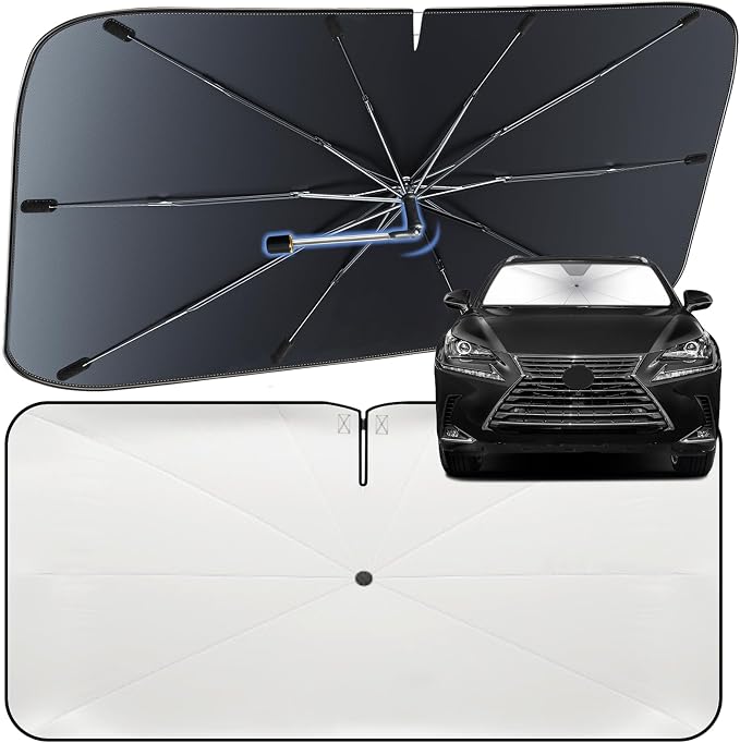 Windshield Sun Shade Umbrella for Lexus NX 2015-2021 Front Window Shield | Heat-Reflective Window Shade, Umbrella Sunshade Cover Blocks Heat, Protects Interior, Vehicle-Specific Precision Fit by Fshaanys