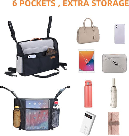 WLLWOO Car Net Pocket Organizer Purse Holder Console Front Seat Storage | Multi Pocket Car Seat Organize Bag Handbag Holder Between Seats Back Barrier - Image 5