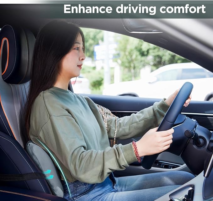 Lumbar Support Pillow for Office Chair, Memory Foam Car Back Cushion | Lumbar Pillow Lower Back with Adjustable Straps, Ergonomic Chair Back Pillow for Office, Car, Gaming Chairs and Bed - Image 4
