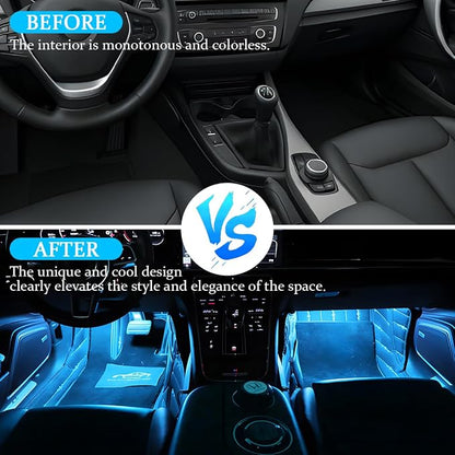 Car Interior LED Lights, 4 in 1 Bright Vehicle Ambient Neon Light Kit with DC 5V USB Port, Automotive Under Dash Decoration Night Lamp, Universal for RV, Truck, Sedan (Ice Blue) - Image 5