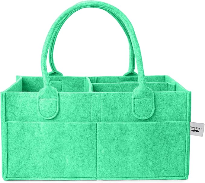 Mr. Pen- Baby Diaper Caddy Organizer, Green | Nursery Storage Bin and Car Organizer for Diapers and Baby Wipes by MrPen