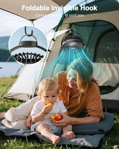 FRIZCOL Portable Stroller Fan, Use As Power Bank, 65H 12000mAh Battery Operated Fan Flexible Tripod Baby Car Seat Fans with Timming, Personal Mini Handheld/Desk/Small Clip On Fans For Stroller - Image 8