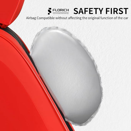 FLORICH Car Seat Covers Front Seats Luxury Faux Leather Waterproof Seat Covers Car Seat Protector Automotive Seat Covers Cushion Universal Fit for Most Cars SUV Trucks, Black&Red - Image 6