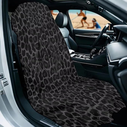SEANATIVE Black Leopard Sweat Towel Seat Cover, Premium Car Seat Towel Protector for Trucks SUV Jeep, Universal Seat Covers for Post Gym Workout, Running, Swimming, Beach - Image 2
