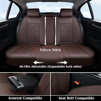 Coverado Front Seat Covers, Car Seat Covers Front Seats, Leather Seat Covers for Cars, Automotive Seat Covers Car Seat Protector Car Accessories Fit for Most Sedans SUV Pick-up Truck(Coffee) - Image 6