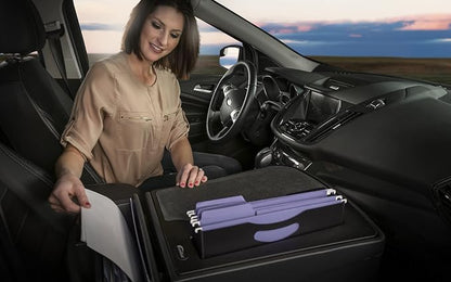 AutoExec AE-FMEF-PI-BT Efficiency FileMaster Car Desk for Your Vehicle Workstation and Mobile Office, Black with 400 watt Power Inverter - Image 3