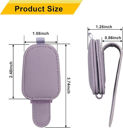 Yuoyar Magnetic Leather Sunglasses Holder for Car, 2 Packs (Purple) | Magnetic Car Visor Accessories - Image 7