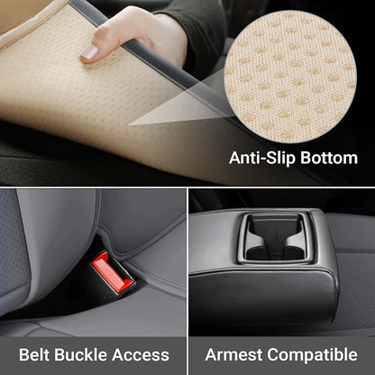 Coverland Custom SUV Car Seat Covers for 2009-2018 Subaru Forester | Premium Waterproof Faux Leather Non-Slip Memory Foam Airbag Compatible Custom Fit Interior Protector [Rear Seat-Dark Gray] - Image 3