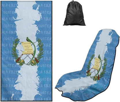 SEANATIVE Car Seat Cover Car Towel - Washable Sweat Protector for Workout, Sports Towel Cushion Cover, Women Men Dogs' Universal Seat Covers for Cars Trucks SUV, Flag of Guatemala Print - Image 5