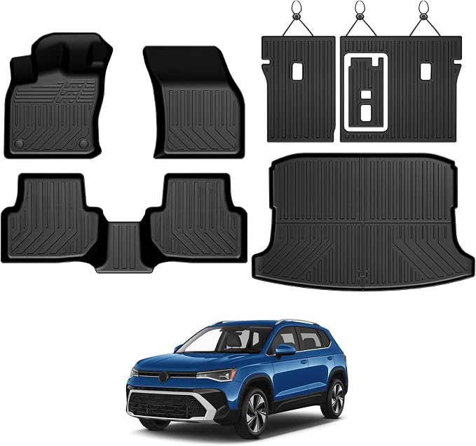Floor Mats for 2022-2026 Volkswagen Taos FWD Accessories | Full-Coverage Mats Set with Cargo Liner & Backrest Mat, Odorless & Durable, All-Weather Protection, 3D Laser Fit, Quick Setup by GALVAGNITE