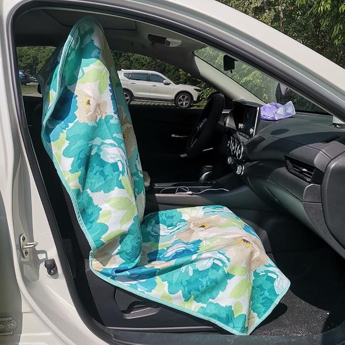 Car Seat Cover Protector Front Seats,for Gym Workout,Running,Swimming,Beach and Hiking,Waterproof Sweat Towel Bucket Seat Covers for Cars SUV Trucks (Chrysanthemum, 2Pcs) - Image 6